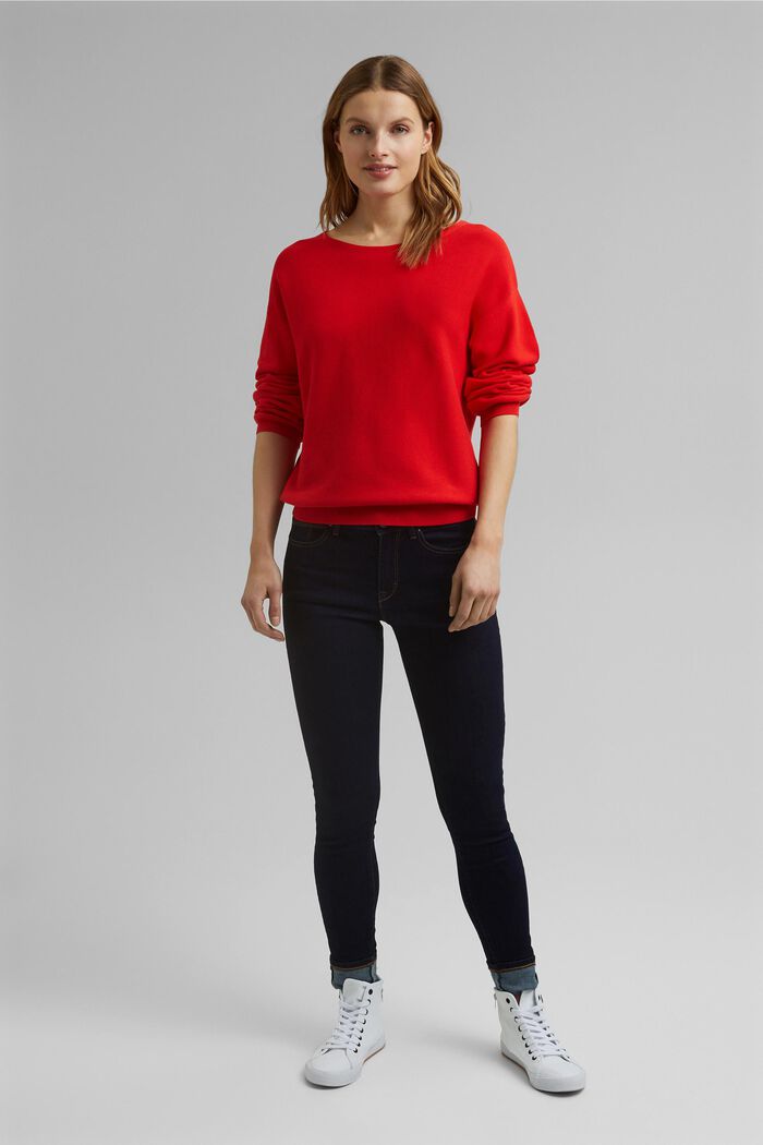 Sweater af 100% økologisk bomuld, RED, detail image number 1
