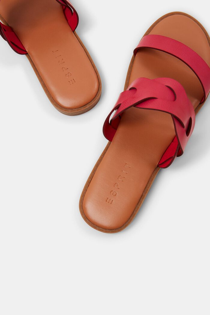 Flettede slippers i vegansk læder, PINK FUCHSIA, detail image number 4