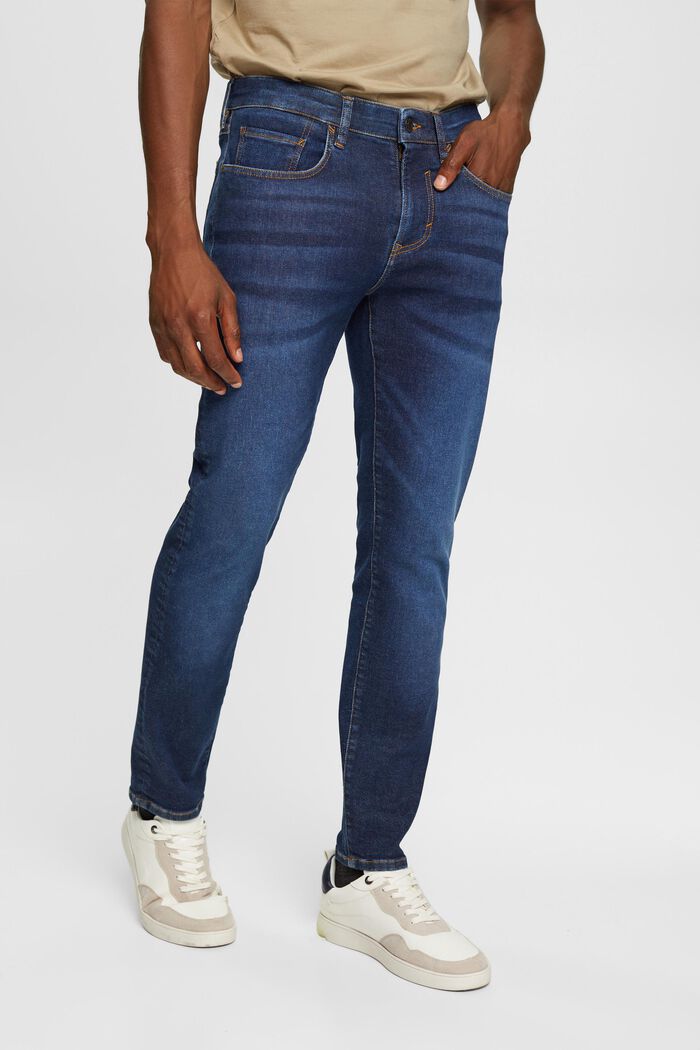 Jeans med slim fit, BLUE DARK WASHED, detail image number 1