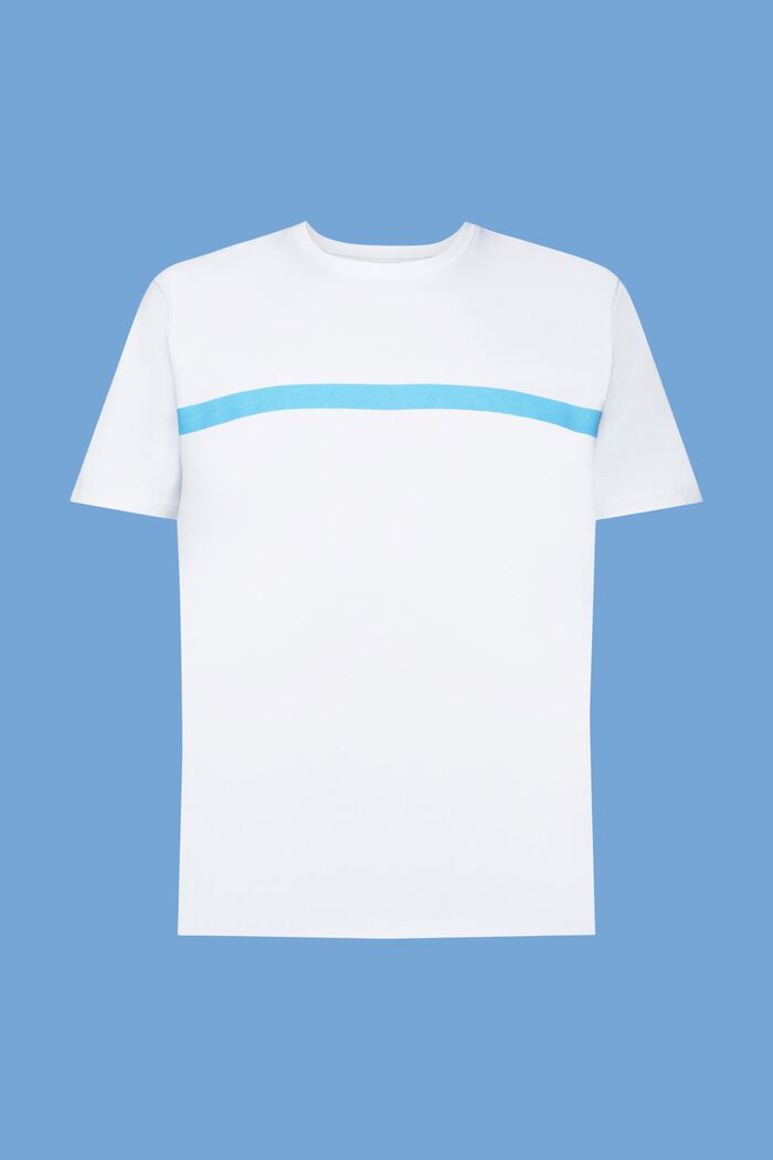 Bomulds-T-shirt med kontraststribe, WHITE, detail image number 5