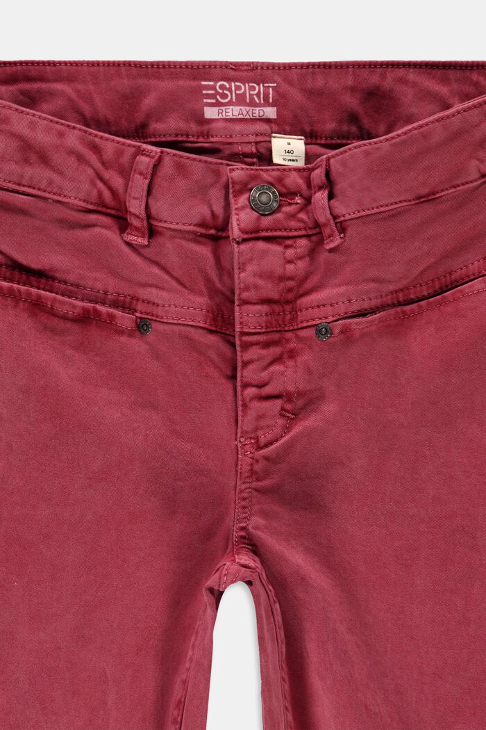 Bukser med økobomuld, DARK RED, detail image number 2