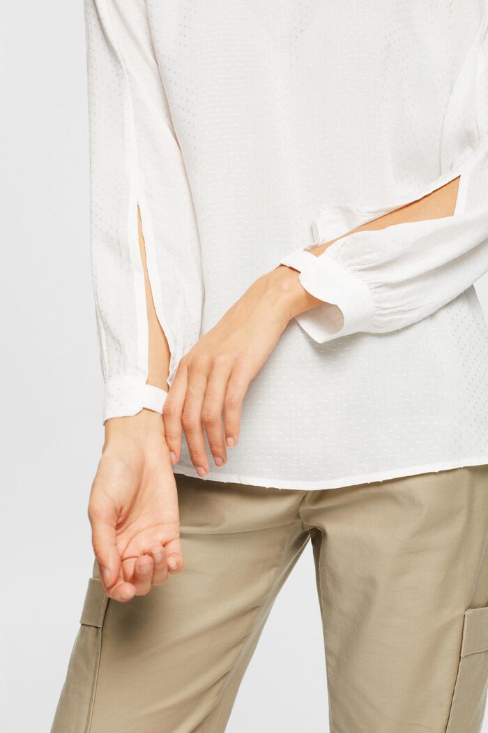Bluse med polkaprikker, OFF WHITE, detail image number 0
