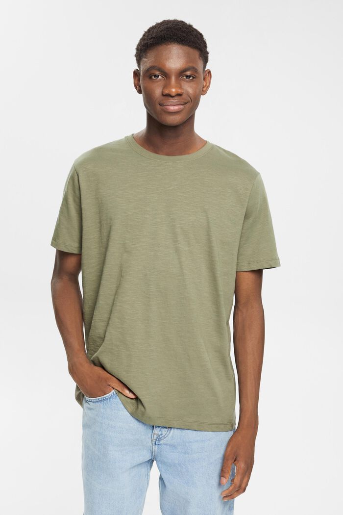 Jersey-T-shirt, 100% bomuld, KHAKI GREEN, detail image number 1