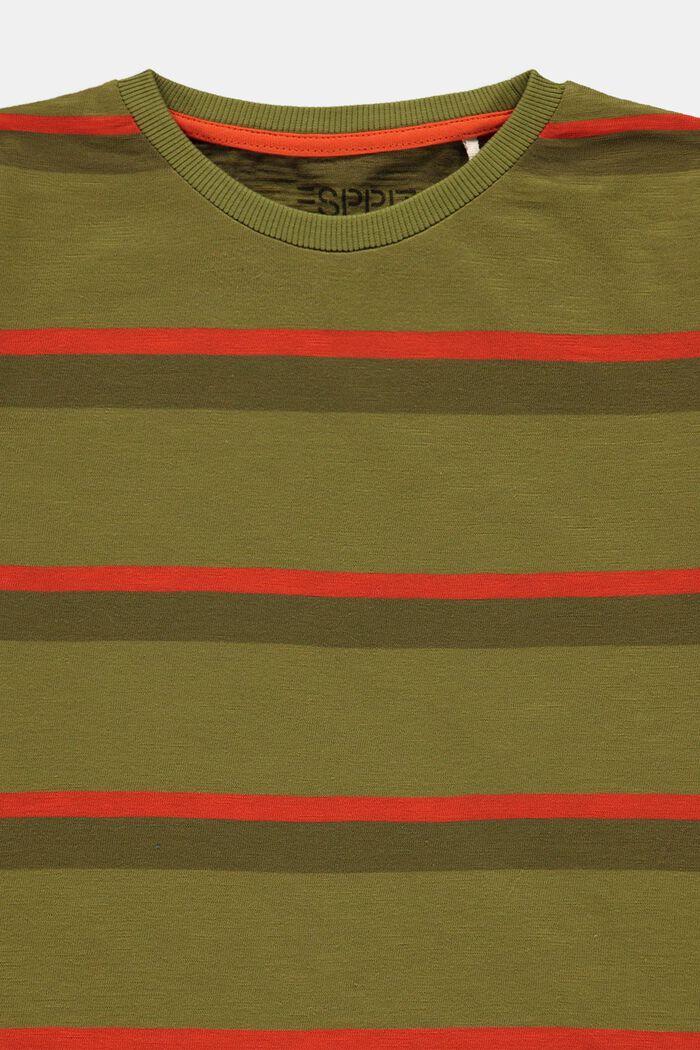 Stribet T-shirt i 100% bomuld, LEAF GREEN, detail image number 2