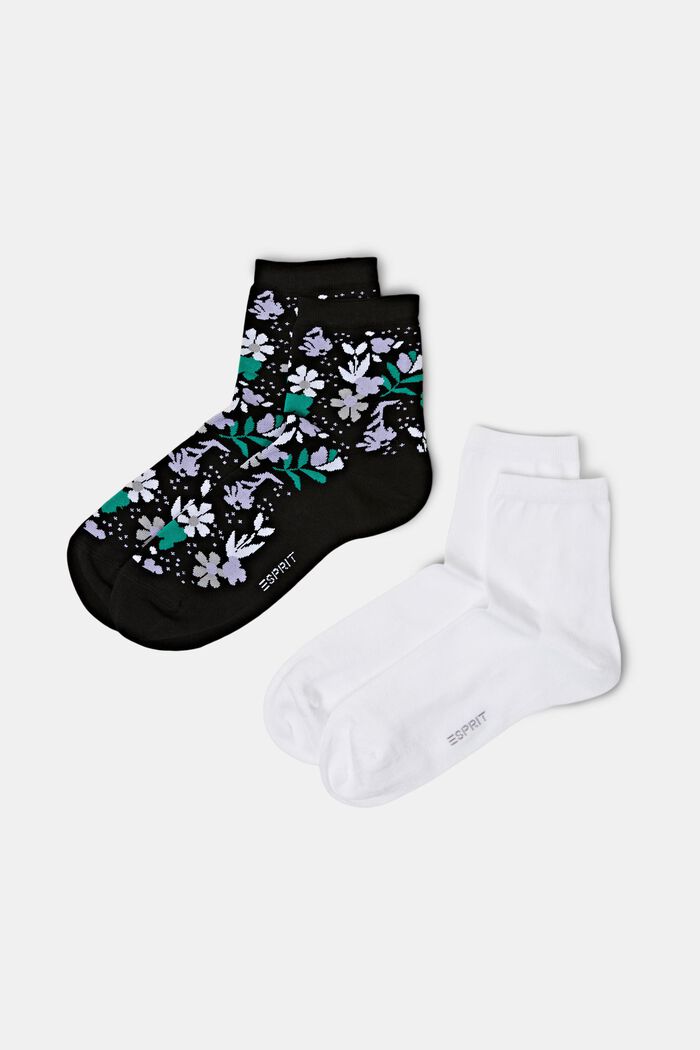 Crew sokker med print, BLACK/WHITE, detail image number 0