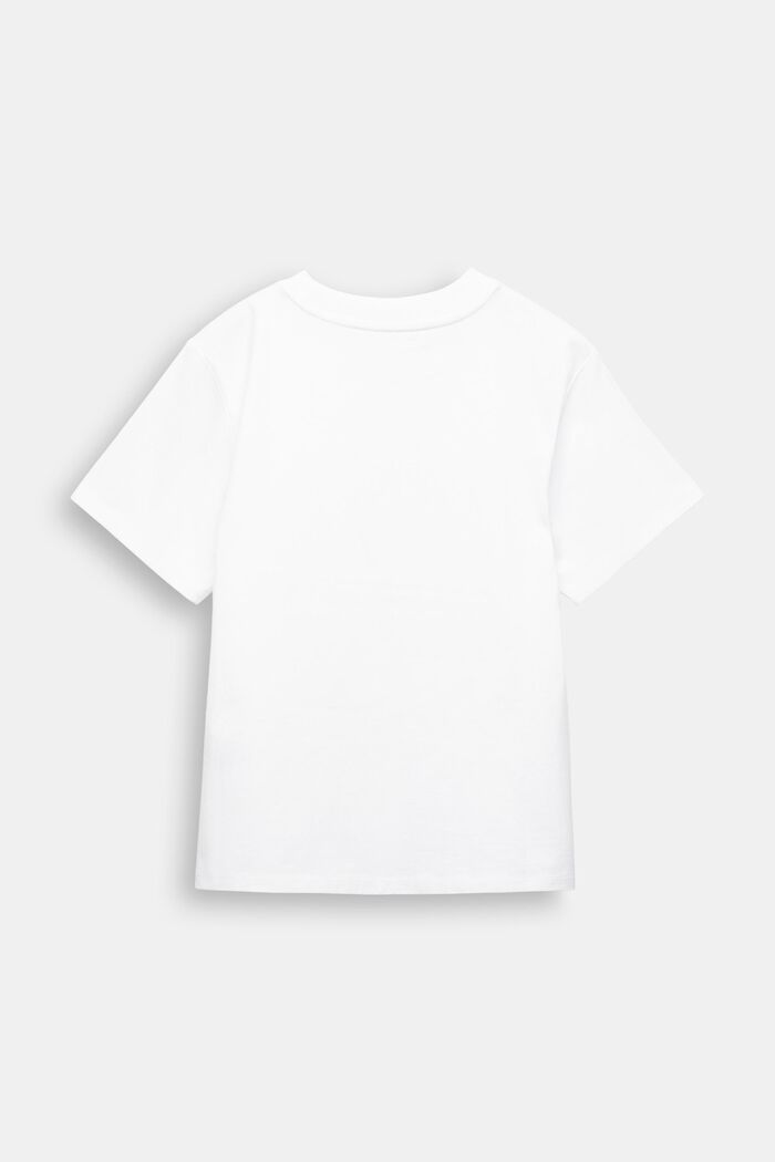 T-shirt i bomuldsjersey med logo, WHITE, detail image number 1