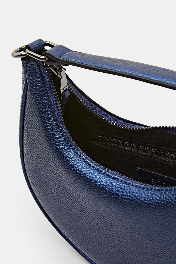 Halvmåneformet taske i kunstlæder, DARK BLUE, detail image number 3
