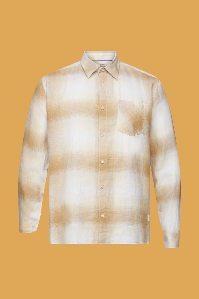 Skotskternet skjorte i bomulds- og hampmiks, ICE, detail image number 7