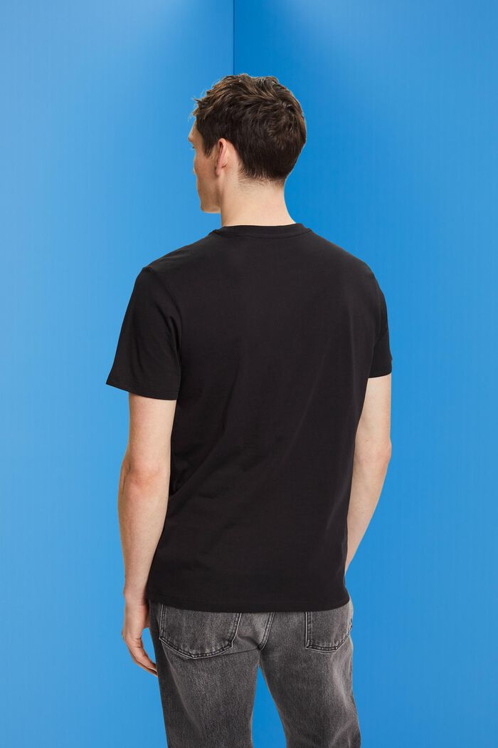 Jersey-T-shirt med rund hals, BLACK, detail image number 3