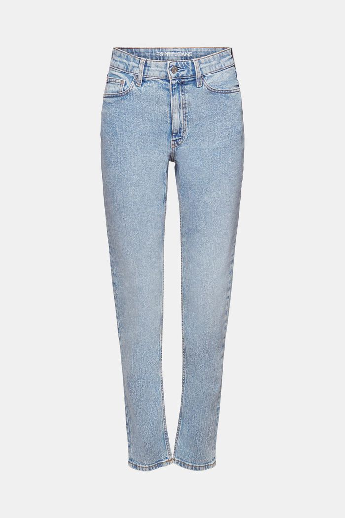 Klassiske retro-jeans med høj talje, BLUE LIGHT WASHED, detail image number 7