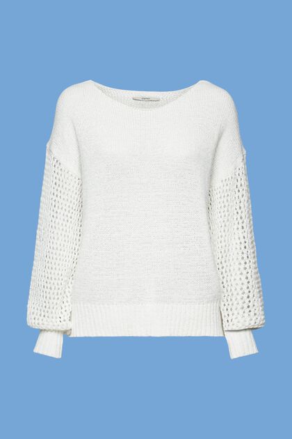 Sweater i løs strik, OFF WHITE, overview