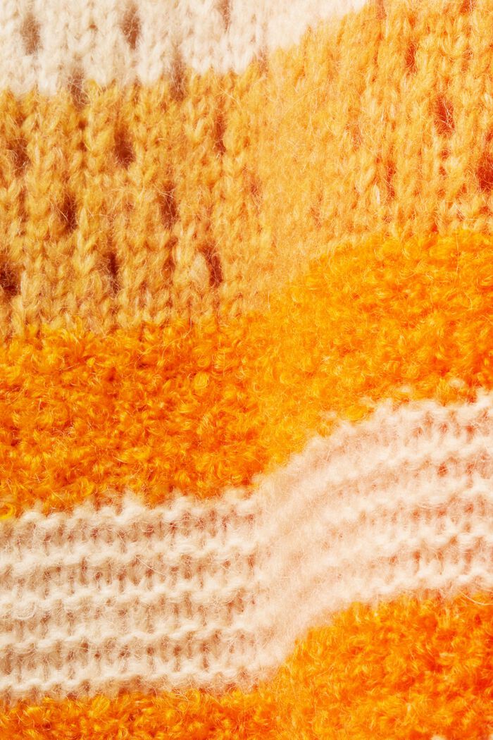 Stribet pullover med rullekrave, GOLDEN ORANGE, detail image number 5