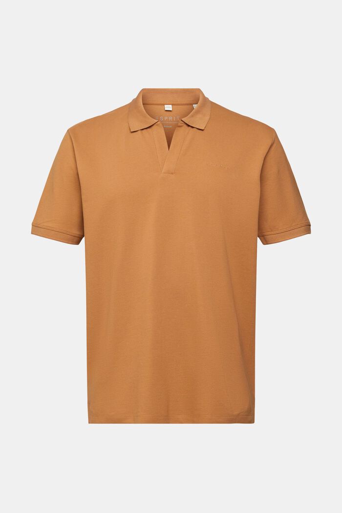 Piqué-poloshirt af bomuld, TOFFEE, overview