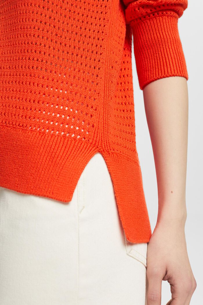 Sweater i mesh, BRIGHT ORANGE, detail image number 3