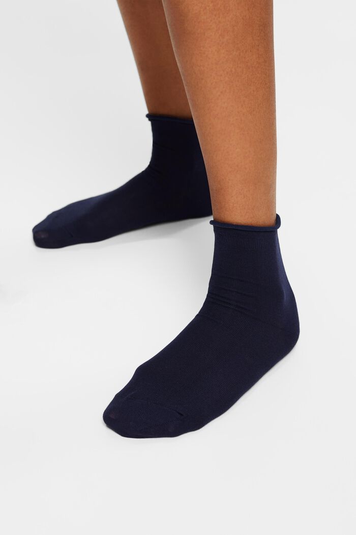 Pakke m. 2 par strikkede sokker, SPACE BLUE, detail image number 1