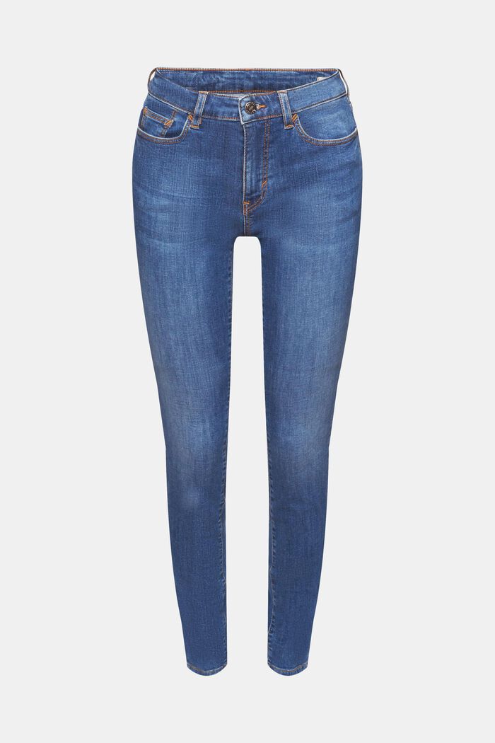 Skinny jeans i bæredygtig bomuld, BLUE MEDIUM WASHED, detail image number 7