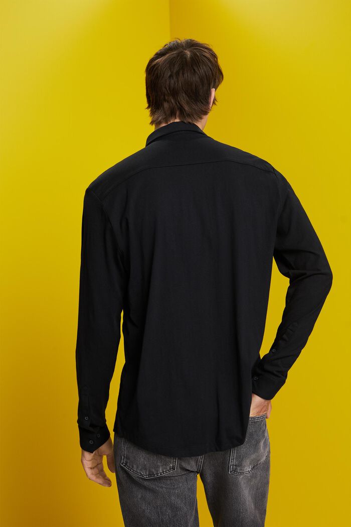 Jerseyskjorte, 100% bomuld, BLACK, detail image number 3