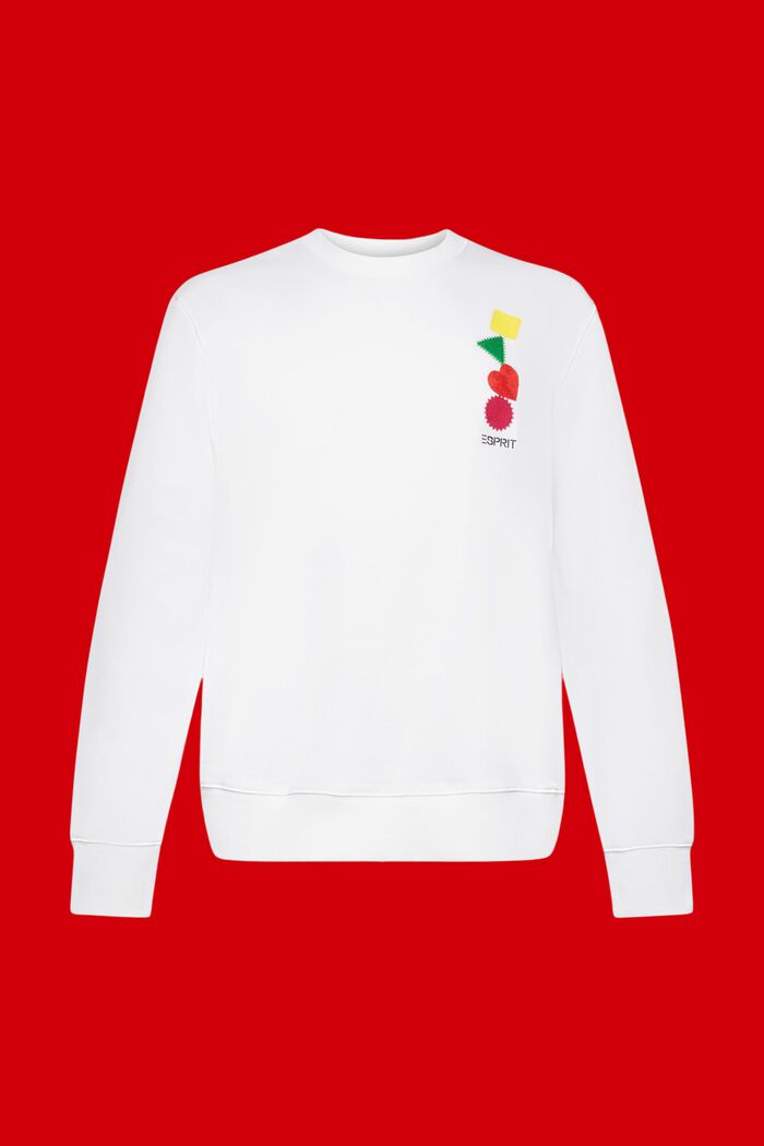 Sweatshirt med broderet logo, WHITE, detail image number 5