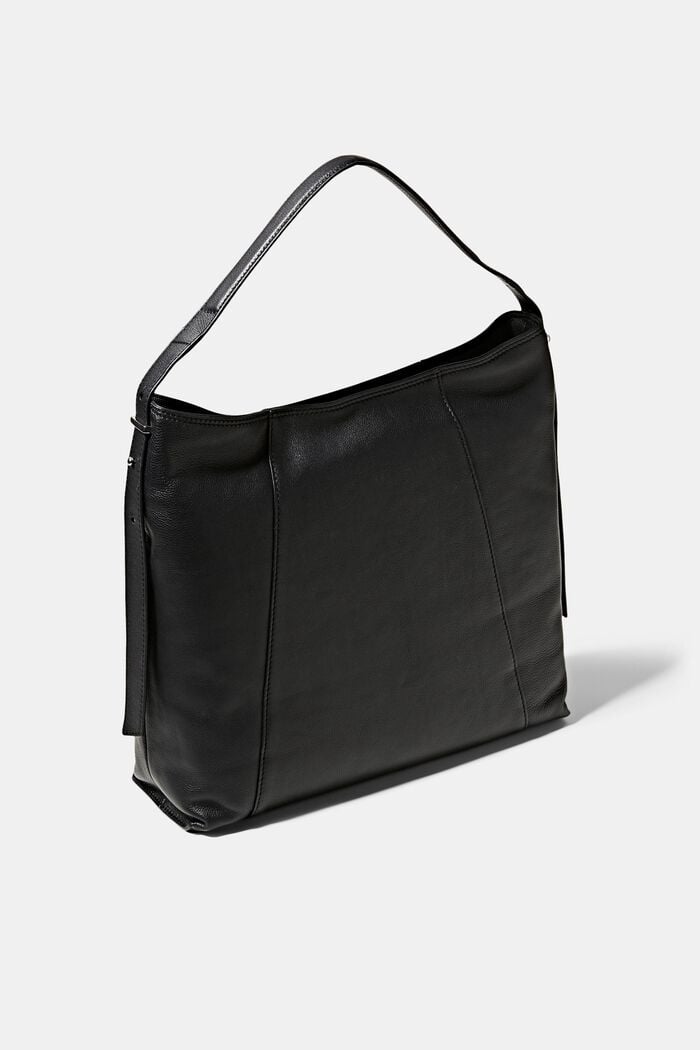 Lædertaske med lynlåsrum, BLACK, detail image number 4