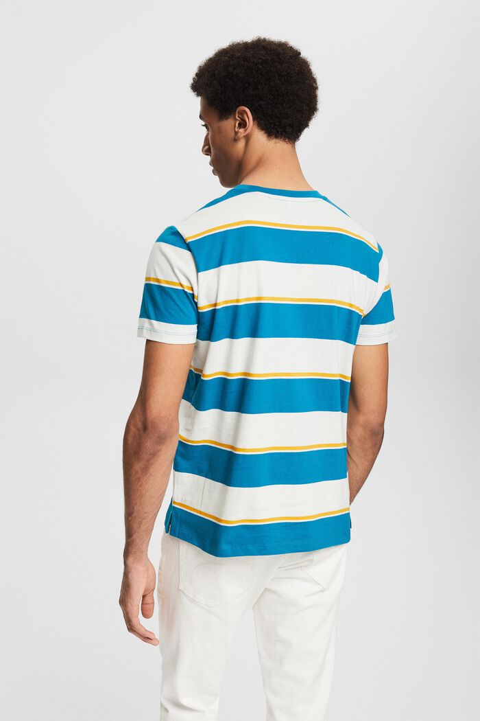 Jersey-T-shirt med striber, TEAL BLUE, detail image number 3