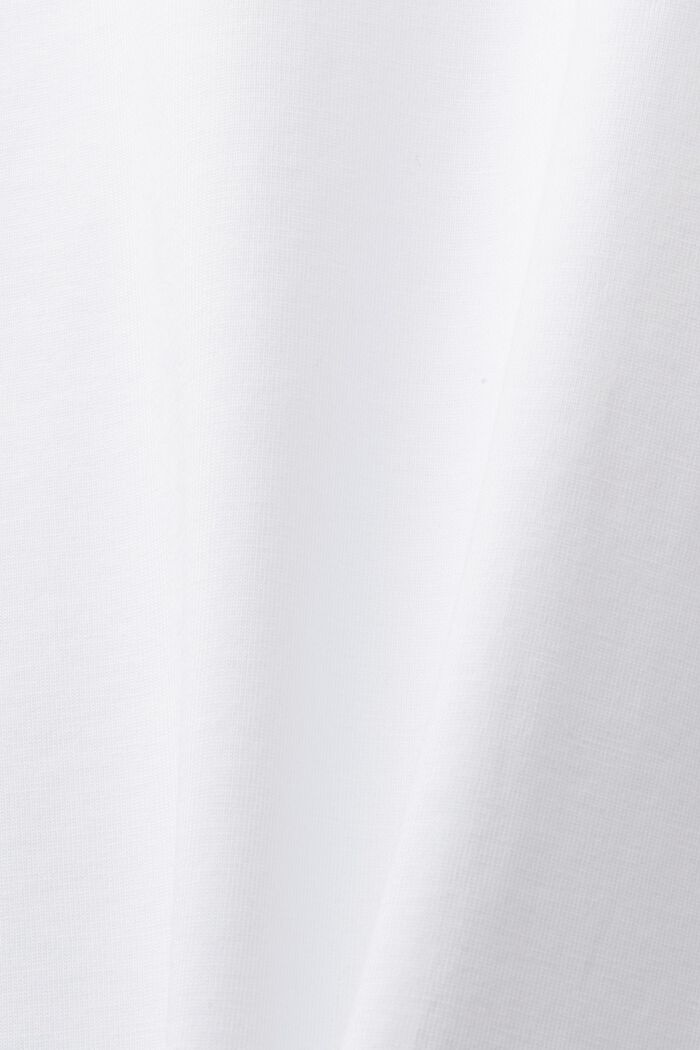 T-shirt i pima-bomuldsjersey med rund hals, WHITE, detail image number 5