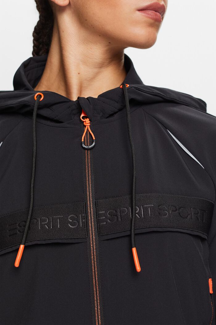 Windbreaker-jakke med logo, BLACK, detail image number 2
