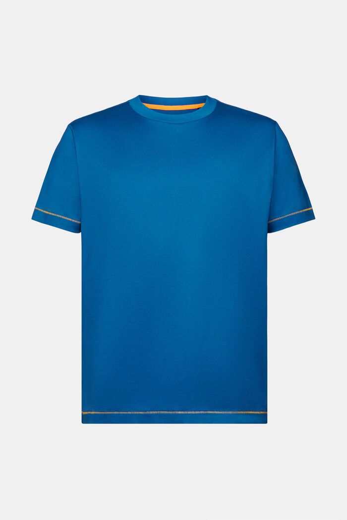 Jersey-T-shirt med rund hals, 100 % bomuld, DARK BLUE, detail image number 5