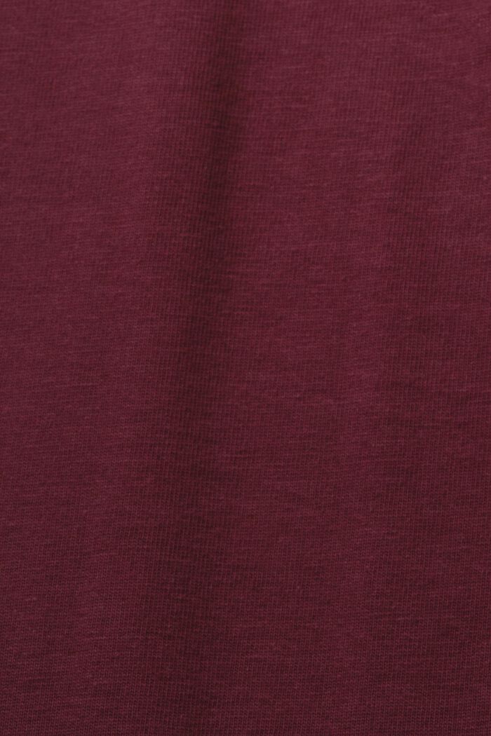 Jersey-T-shirt med print, 100 % bomuld, AUBERGINE, detail image number 5