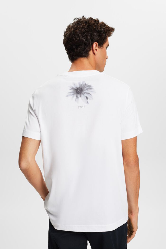 T-shirt i pimabomuld med print, WHITE, detail image number 4