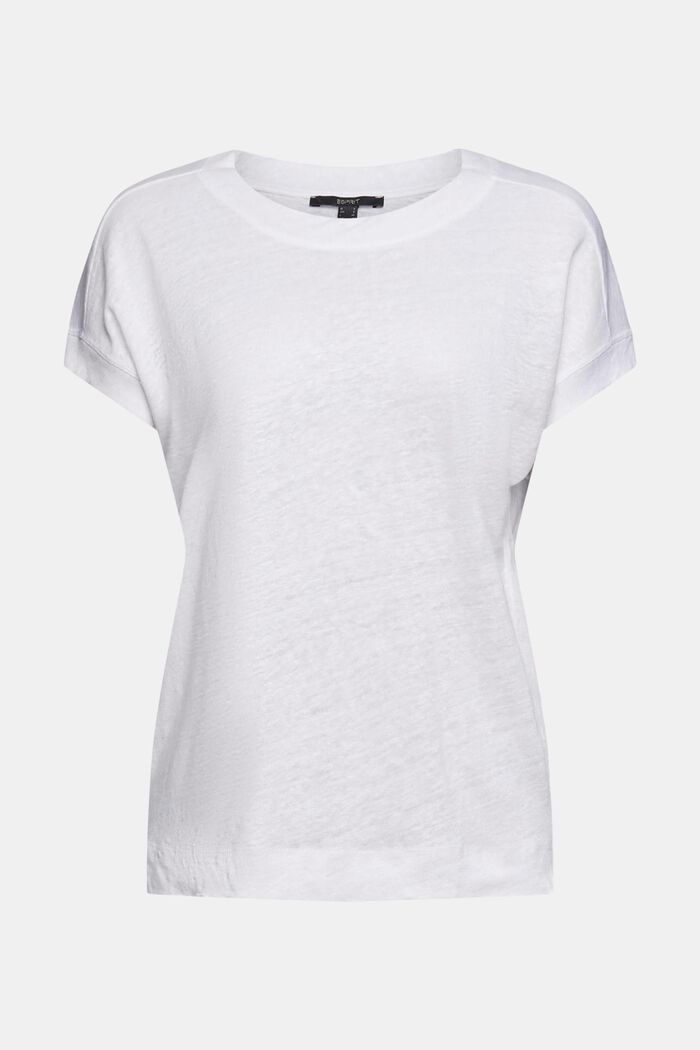 T-shirt i 100% hør, WHITE, overview
