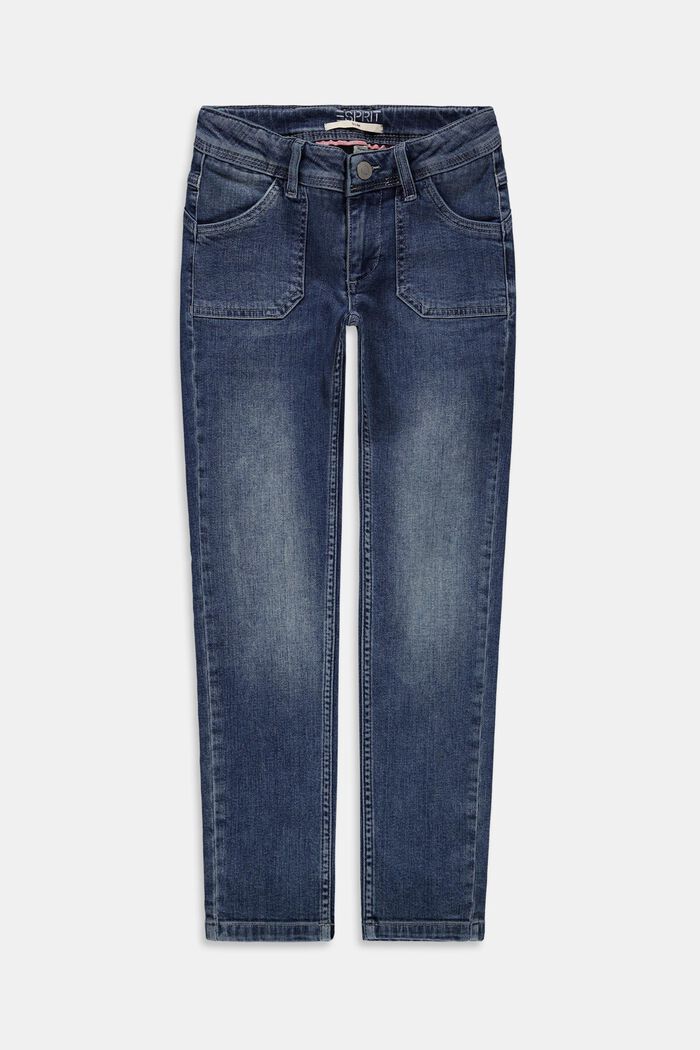 Smalle jeans i forvasket look, BLUE MEDIUM WASHED, detail image number 0