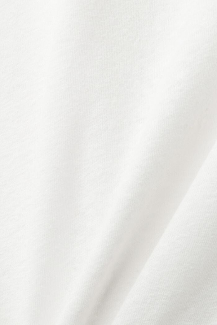 T-shirt med V-hals i hørmiks, OFF WHITE, detail image number 5