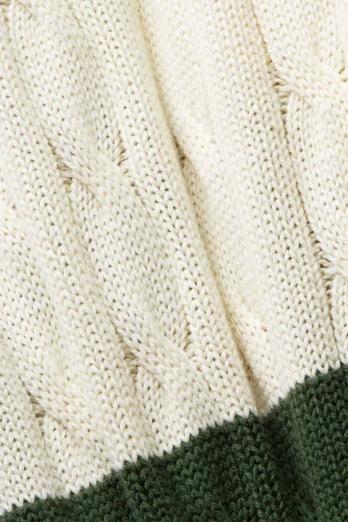 Stribet sweater i kabelstrik, OFF WHITE, detail image number 5