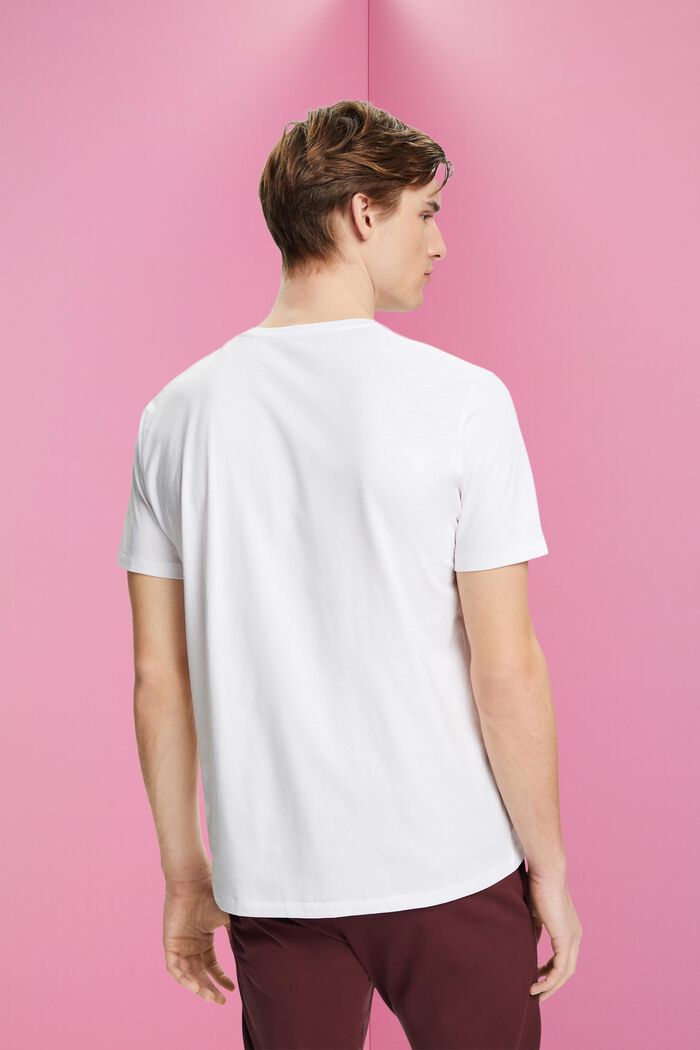 Bomulds-T-shirt med print, WHITE, detail image number 3