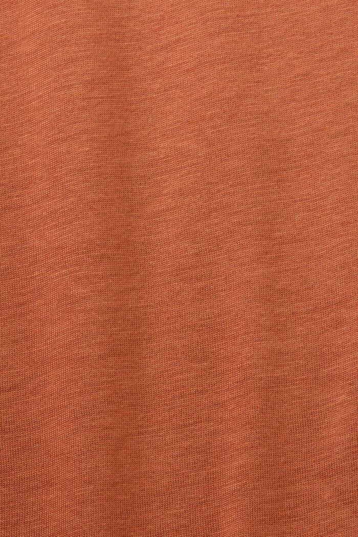 Rullekravetrøje i jersey af bomuldsmiks, TERRACOTTA, detail image number 5