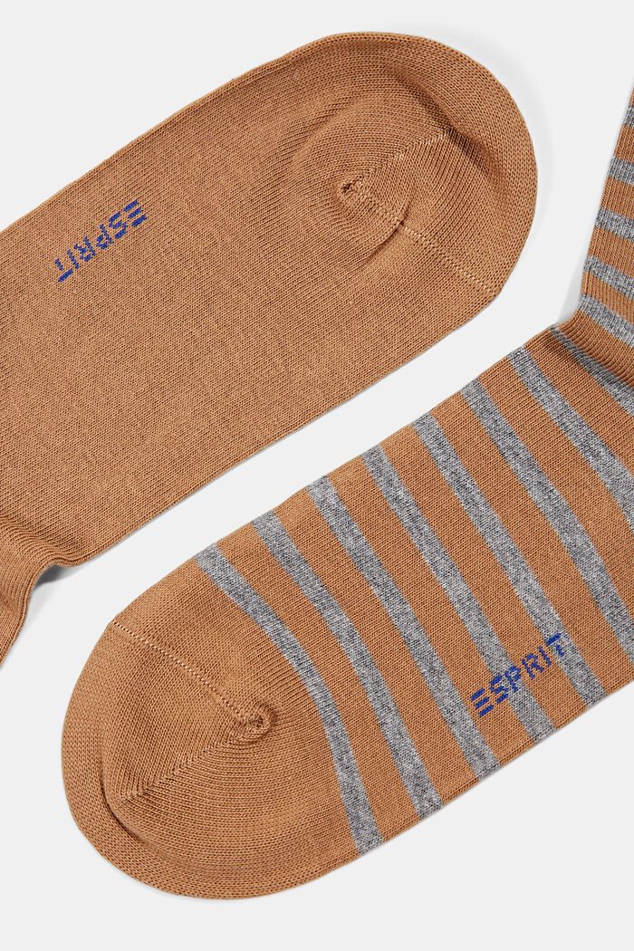 Pakke med 2 par sokker, økologisk bomuld, SIENNA, detail image number 1