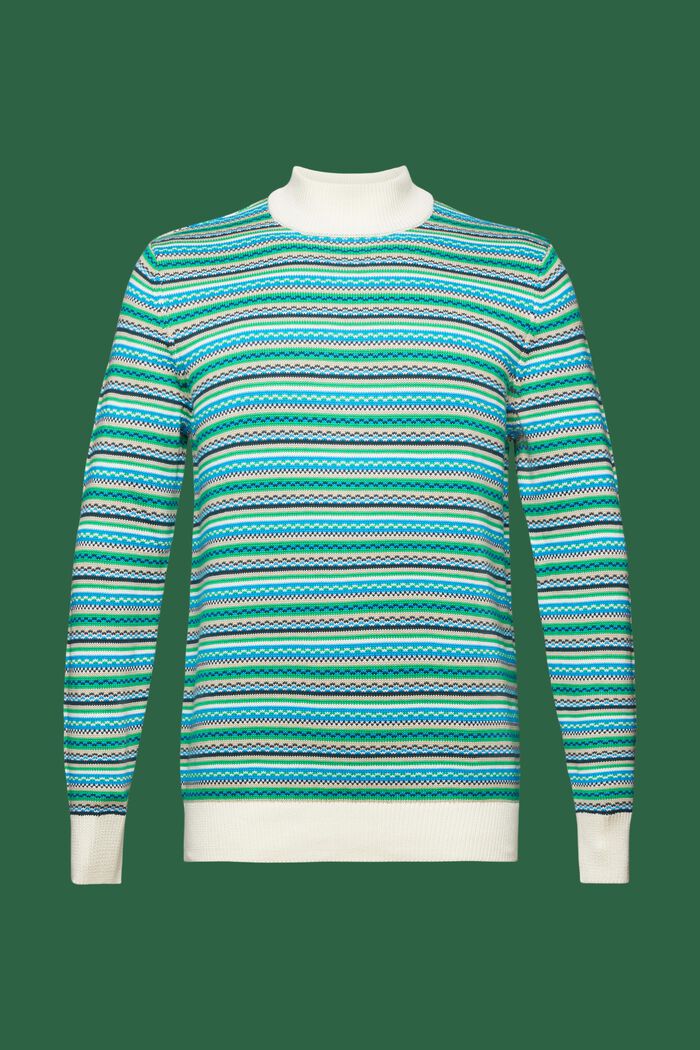 Jacquard-sweater i bomuld med høj hals, ICE, detail image number 7
