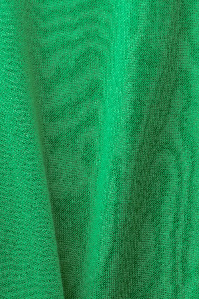 Sweater i bomuld med V-hals, GREEN, detail image number 5
