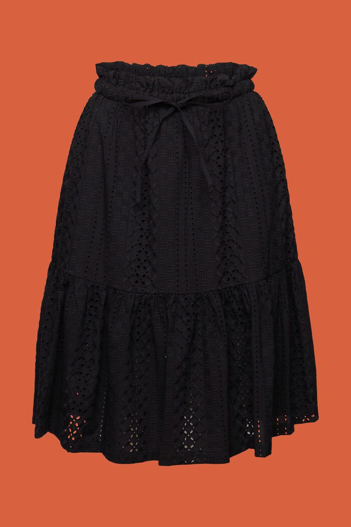 Broderet nederdel, LENZING™ ECOVERO™, BLACK, detail image number 6
