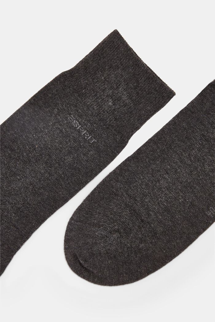Pakke med 10 par sokker, økologisk bomuldsblanding, ANTHRACITE MELANGE, detail image number 1