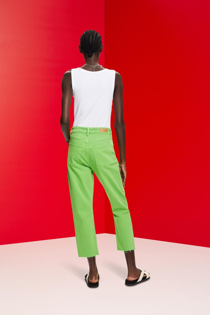 Cropped bukser med rå kant forneden, GREEN, detail image number 3