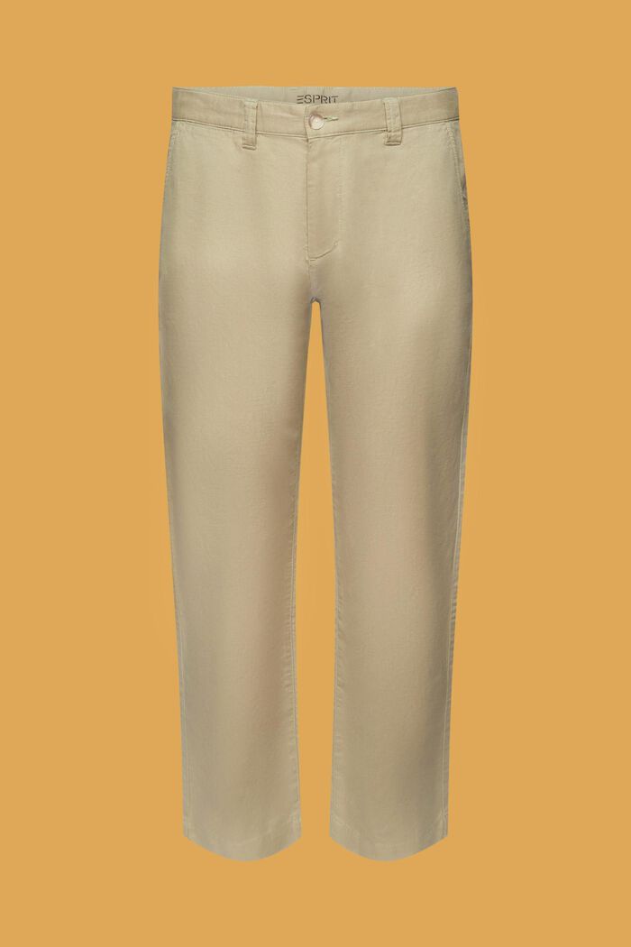 Bukser i bomulds- og hørmiks, LIGHT GREEN, detail image number 5
