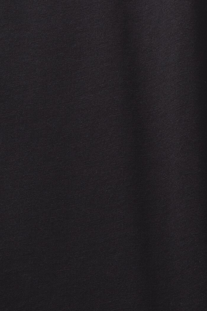 Ærmeløs T-shirt med pailletter og print, BLACK, detail image number 5