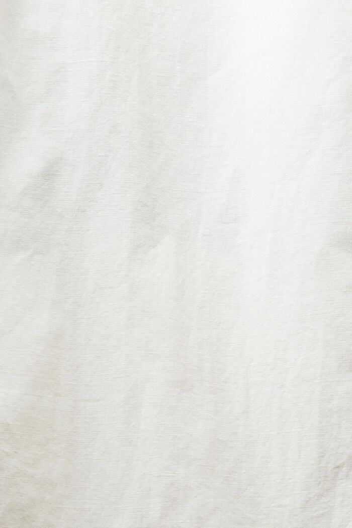 Korte culottebukser i hør-bomuld, OFF WHITE, detail image number 6