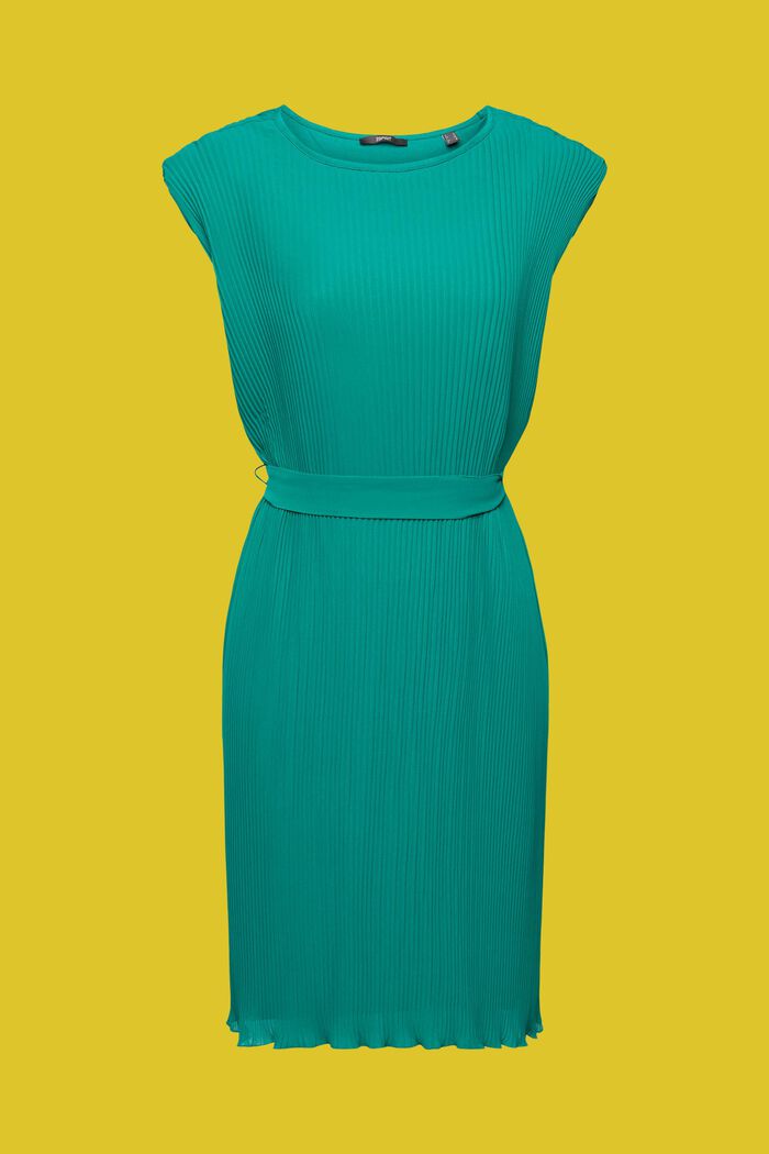 Plisseret kjole uden ærmer, LENZING™ ECOVERO™, EMERALD GREEN, detail image number 7
