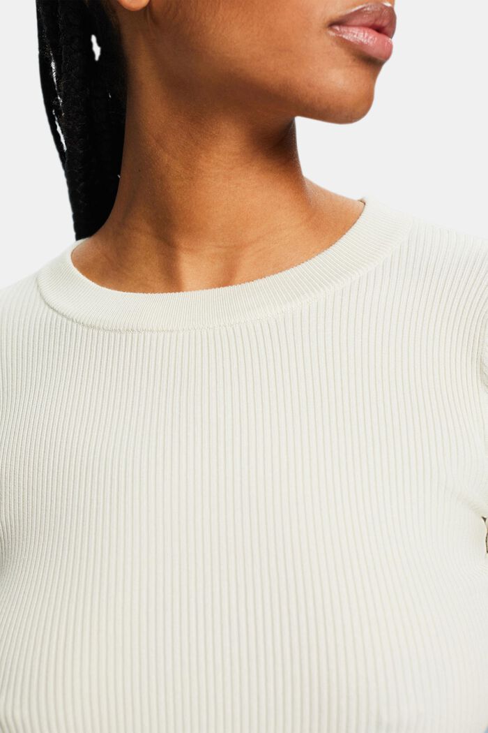Ribstrikket sweater med rund hals, ICE, detail image number 2