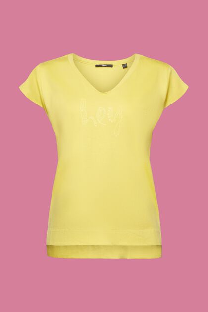 T-shirt med farveafstemt print, 100 % bomuld