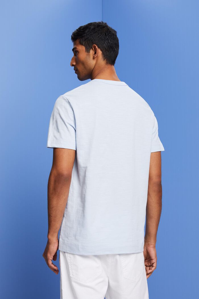 Jersey-T-shirt med print på brystet, 100 % bomuld, PASTEL BLUE, detail image number 3
