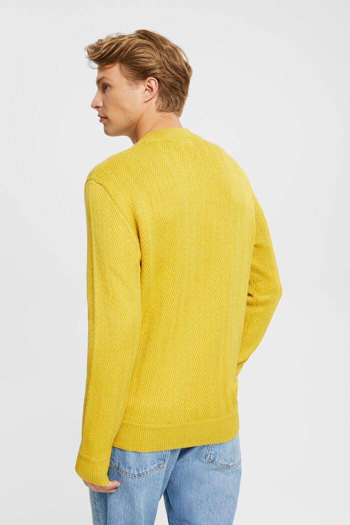 Sweater med sildebensmønster, DUSTY YELLOW, detail image number 4