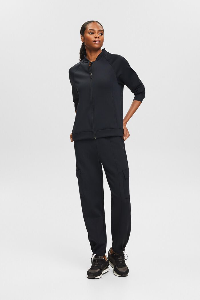 Active cardigan-sweatshirt, BLACK, detail image number 1